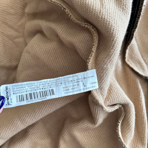 Stradivarius Women's Brown Plaid Cardigan Jacket Size Large Two Tone Sweater - Picture 4 of 13